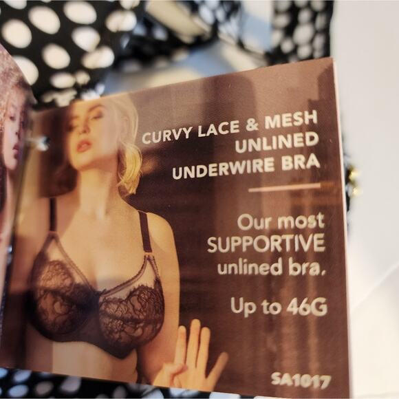 Smart & Sexy New Black & White Polka Dot Bra Size 42D - Picture 11 of 12